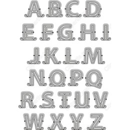 Stylized Alphabet Clipart Set - A-Z Vintage Letters
