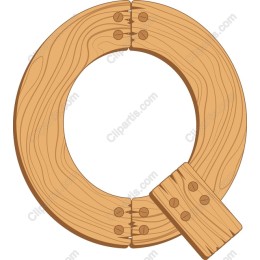 Wooden Letter 'Q'