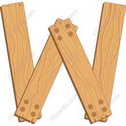 Rustic Wooden Letter W