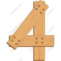 Rustic Wooden Number 4