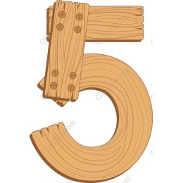 Wooden Number 5