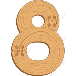 Rustic Wooden Number 8