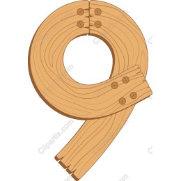 Rustic Wooden Number 9
