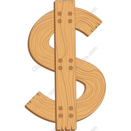 Rustic Wooden Dollar Sign