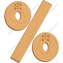 Wooden Percentage Symbol
