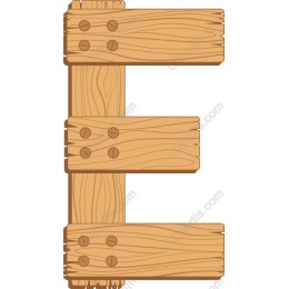 Rustic Wooden Letter E