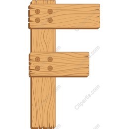 Rustic Wooden Letter 'F'
