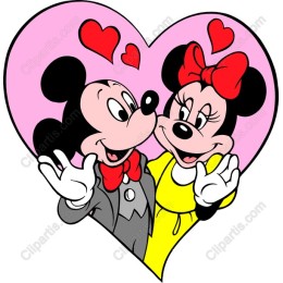 Mickey and Minnie Mouse Love Heart