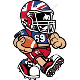 Dynamic Cartoon Football Player (British-Themed)