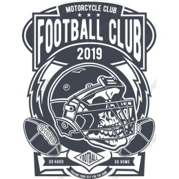 Motorcycle Club Football Skull