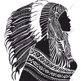 Native American Woman with Headdress
