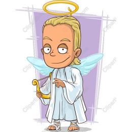 Charming Angel with Harp