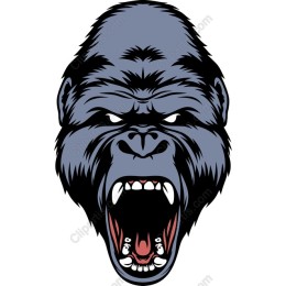 Fierce Roaring Gorilla Head