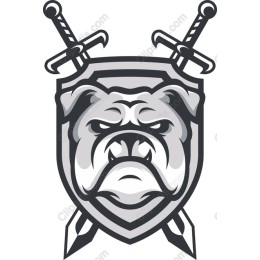 Bulldog Emblem with Swords