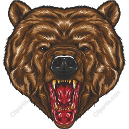 Fierce Roaring Bear Head