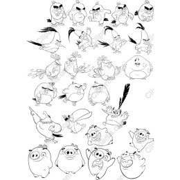 Whimsical Bird and Pig Collection