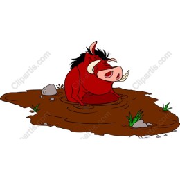 Playful Mud-Loving Hog