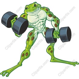 Fitness Frog - Muscular Frog Lifting Dumbbells