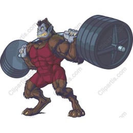 Muscular Gorilla Lifting Weights