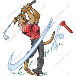 Playful Dog Golfing