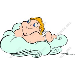 Charming Baby Angel on Clouds