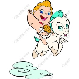 Cherub on Winged Pony
