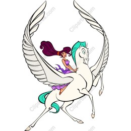 Enchanting Winged Horse and Rider