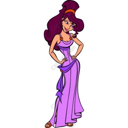 Elegant Purple Gown Cartoon
