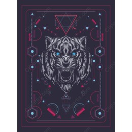Fierce White Tiger Head Art
