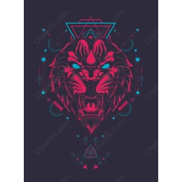 Fierce Geometric Lion