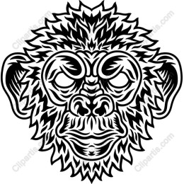 Stylized Monkey Head