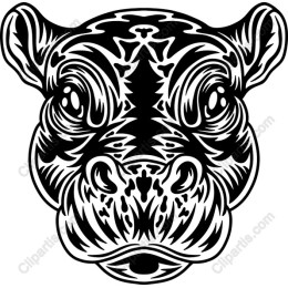 Stylized Hippo Head