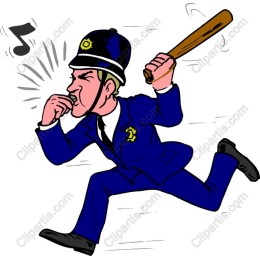 Cartoon Police Officer Action