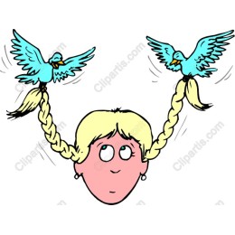 Whimsical Braided Girl with Birds