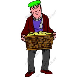 Cheerful Farmer with Basket