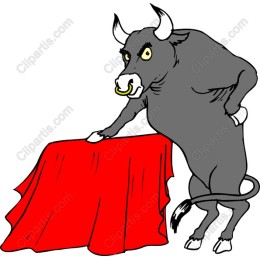 Playful Bull with Red Cloth
