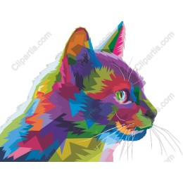 Vibrant Colorful Cat