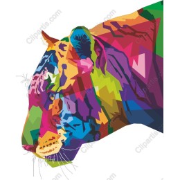 Vibrant Geometric Tiger Head