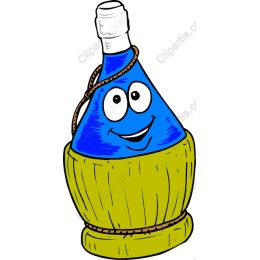 Cheerful Blue Bottle Character