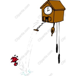 Whimsical Red Bird Cuckoo Clock