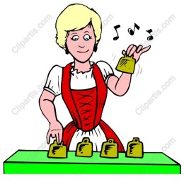 Cheerful Woman Playing Musical Bells