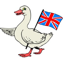 Cheerful Goose with Union Jack