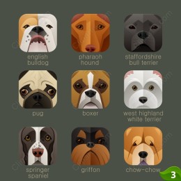Charming Dog Breed Icons Collection