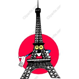 Charming Cartoon Eiffel Tower