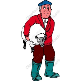 Joyful Farmer with Sheep