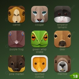 Vibrant Animal Icons Collection