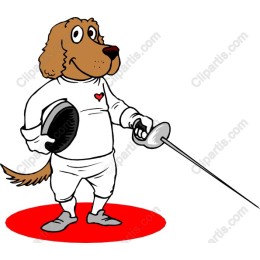 Playful Fencing Dog