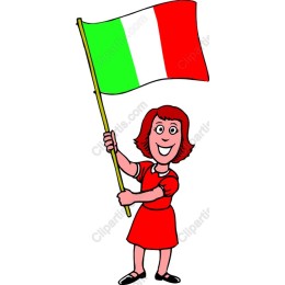 Joyful Italian Girl with Flag
