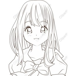 Anime Girl Outline