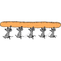 Teamwork Mice with Baguette